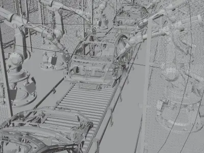 Car Manufacture Rigged Low-poly 3D model