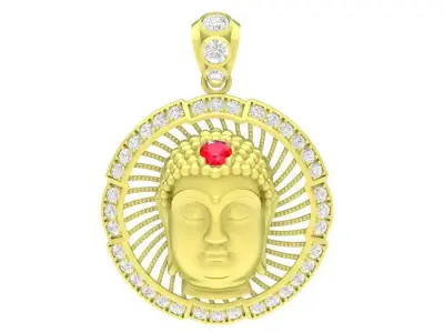 Luxury Buddha Head Halo Pendant Jewelry 3879 3D print model