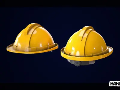 Construction Safety Helmet Low-poly 3D model