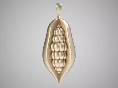 Cocoa Bean Necklace 3D print model
