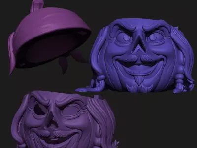 Jack Sparrow Pumpkin - Decor  and Candy Bowl Versions 3D print model
