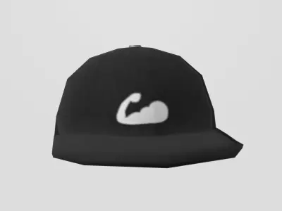 black stylistic cap Low-poly 3D model