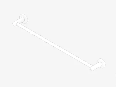 Towel Rail - Single - Luxury - Round - 600 - Round Plate Low-poly 3D model