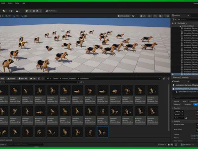 German Sheprador Dog Low-poly 3D model