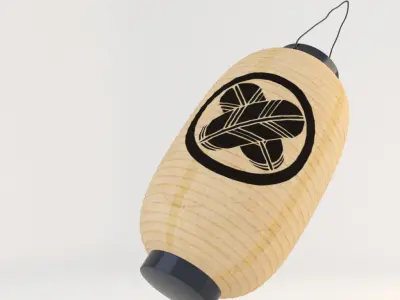 Japanese Lantern - Chochin Takanoha Crest 3D model