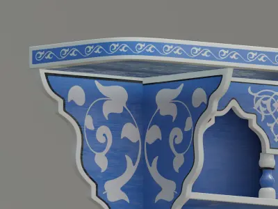 Hand painted Wall Shelf 3D model