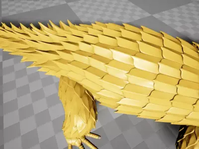 Gold Armadillo lizard  Low-poly 3D model