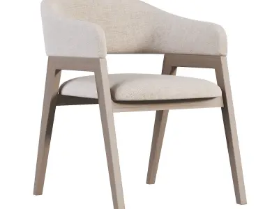 Chelsi Chair and Table Low-poly 3D model