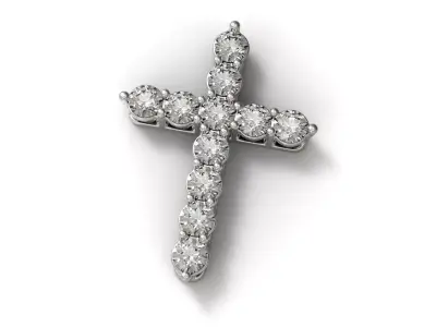 G0447 diamond cross pendant 3D print model