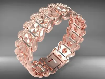 Braslet gold bracelet with intricate design 3D print model