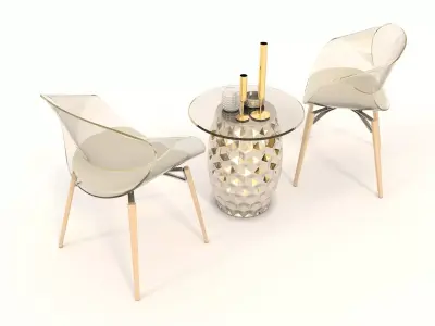 Modern Table and Chair Set 11 3D model