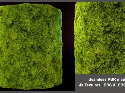 Seamless PBR Moss Substance Material Texture