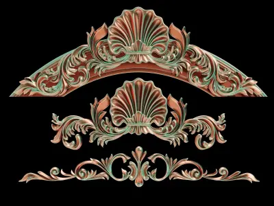 Carved Plaster Molding Decoration and Ornament pack01 3D model