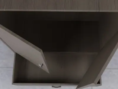 Wooden cabinet modern 3D model