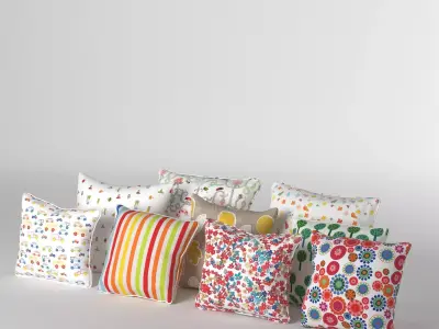 Pillow Collection A polka dot pillows 3D model