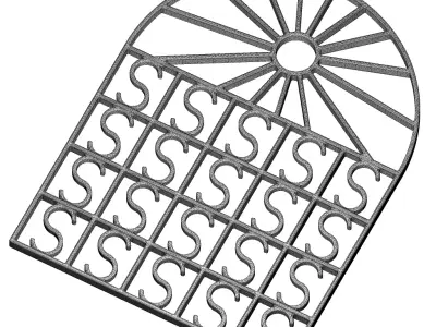 Plastic Premium Arch Window Grill Toy 3D model