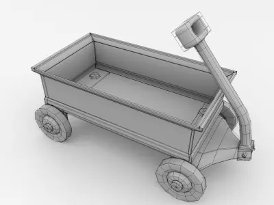 Red Wagon 3D model