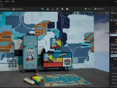UE5  GLTF  GLB 3D MODEL ROBOT CABINET 3D model
