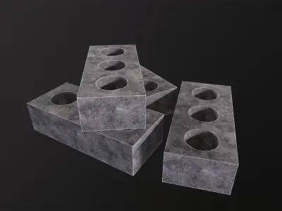 Bricks 3D Model Low-poly 3D model