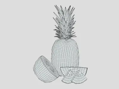 Pineapple Low Poly Low-poly 3D model