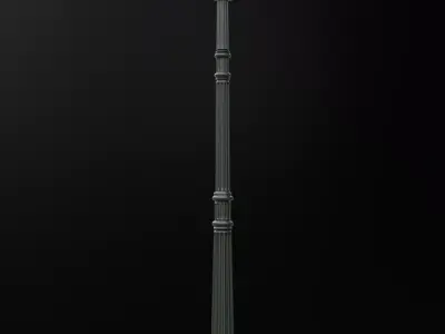 Old lamp post number2 with ST64 6W bulb 3D model