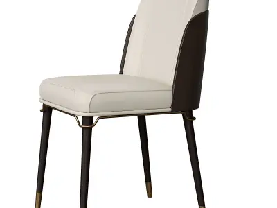 Contemporary Style Leather Chair Armless Parsons Chair  3D model