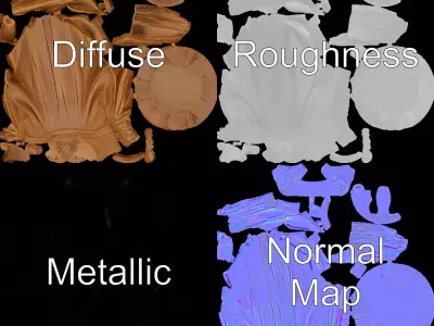 Elegant Wooden Monk model pack Low-poly 3D model