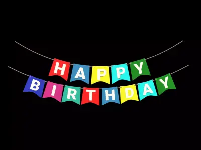 Happy Birthday Banner 3D model