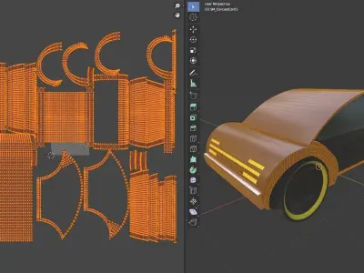 Concept Car Low-poly 3D model