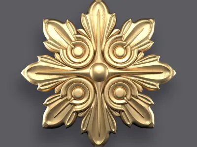 5 Flowers Ornamental Pack 8 3D model