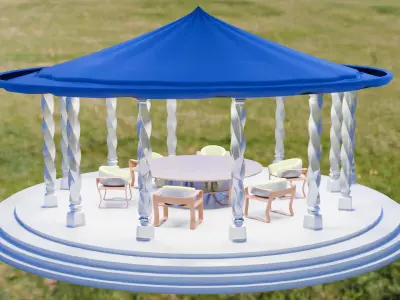 Free 3D Models Gazebo  Low-poly 3D model