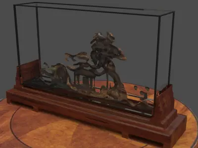  Chinese carved cork display stand  3D model