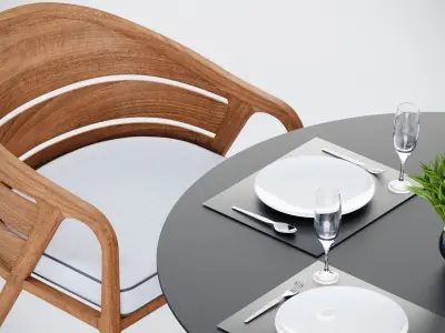 3D Dining table with 4 chairs model 3D model