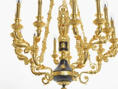 Classic bronze chandelier 0001 3D model