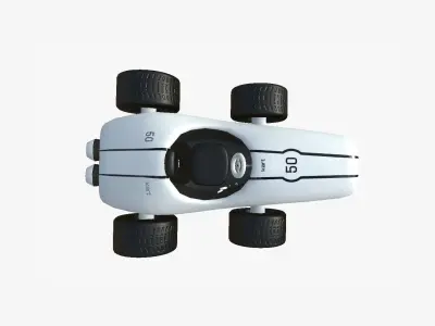 Cartoon Kart F08 White - Vehicle Racing Design Low-poly 3D model