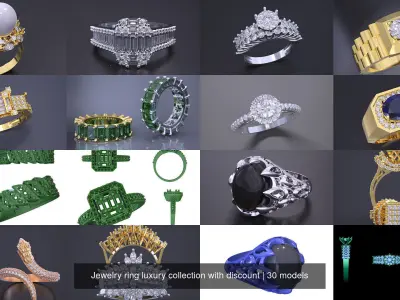 Jewelry ring luxury collection with discount 3D Model Pack