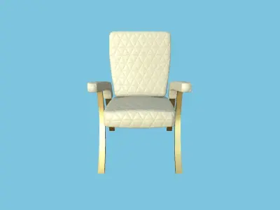 Beige Gold Armchair - Furniture Interior Design Free low-poly 3D model