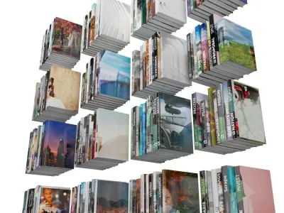 Books 150 pieces 1-9-2 Low-poly 3D model