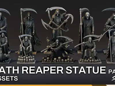 Death Reaper Statue Pack Low-poly 3D model