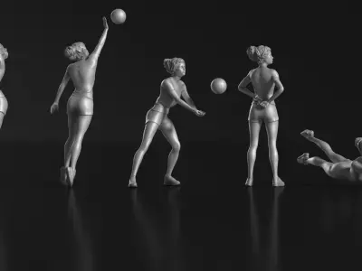 volleyball Woman 48 figure Set 01 3D print model