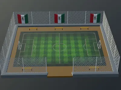 Soccer Stadium - Mexican Low-poly 3D model