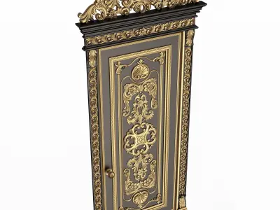 Carved Door Classic 01502 Black Low-poly 3D model