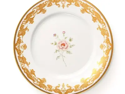 Elegant Floral Plate model pack Low-poly 3D model