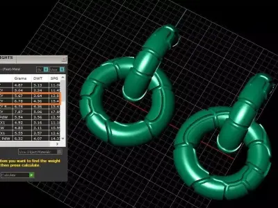 The Meridian Hoops Earring jewelry 3D model - for her 3D print model