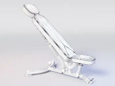 FLAT-INCLINE BENCH - Professional 3D Gym Model Low-poly 3D model