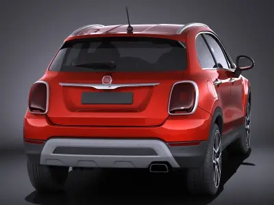Fiat 500X Cross 2015 VRAY 3D model