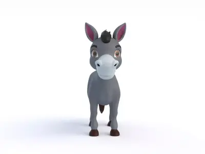Cartoon Donkey 3D model