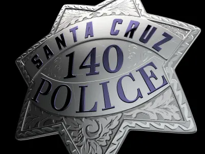 Santa Cruz Police badge Low-poly 3D model