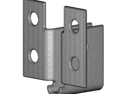 Rusty Steel U Bracket 3D model