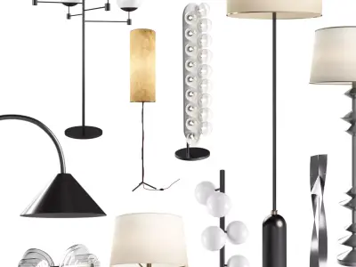 Floorlamps Pack - 50 models Low-poly 3D model